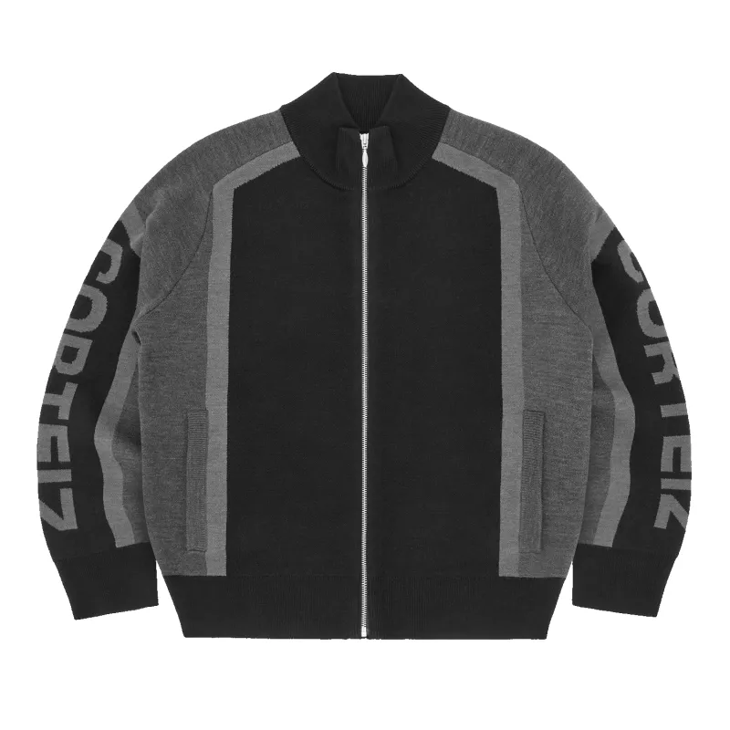 PRECISION KNIT ZIP UP [BLACK] made by Corteiz