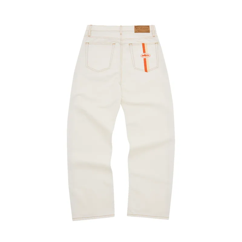 DUAL STRIPE BAGGY JEANS [OFF WHITE] made by Corteiz