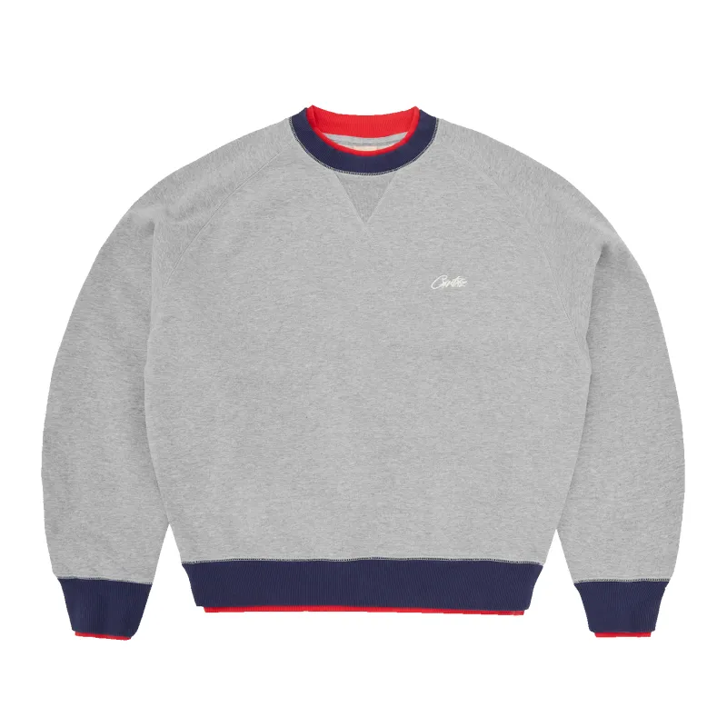 HMP DOUBLE UP CREWNECK [HEATHER GREY] made by Corteiz