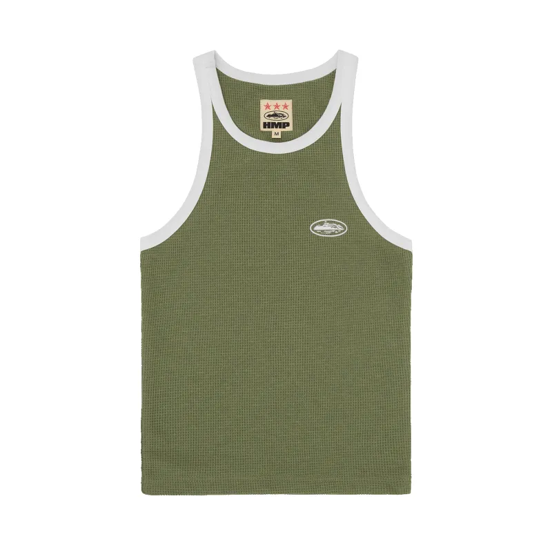 WOMENS CLASSIC TANK TOP [OLIVE/WHITE] made by Corteiz