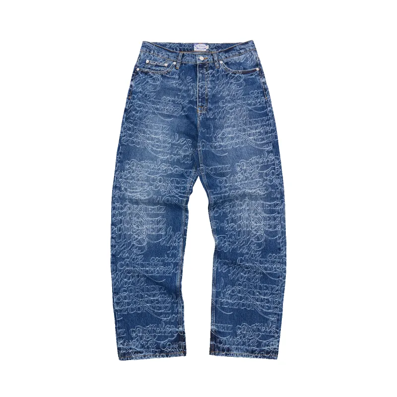 HANDWRITTEN BAGGY JEANS [MIDWASH INDIGO] made by Corteiz
