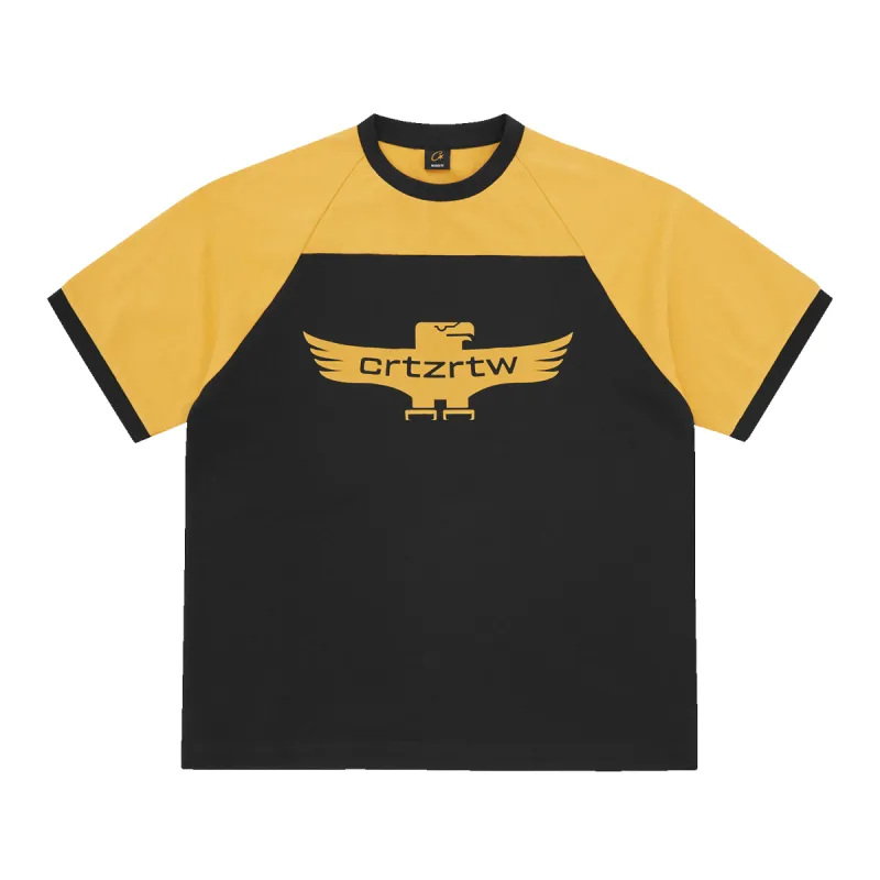 ALCATRAZ EAGLE RAGLAN TEE [BLACK/YELLOW] made by Corteiz