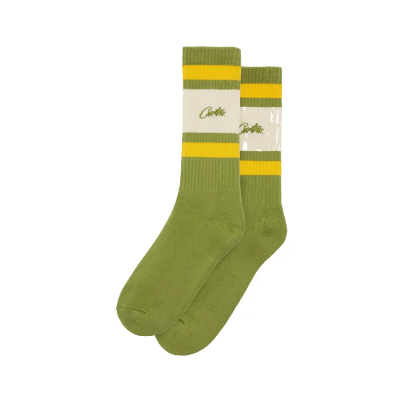 RETRO SOCKS [ARMY GREEN] sold by Corteiz
