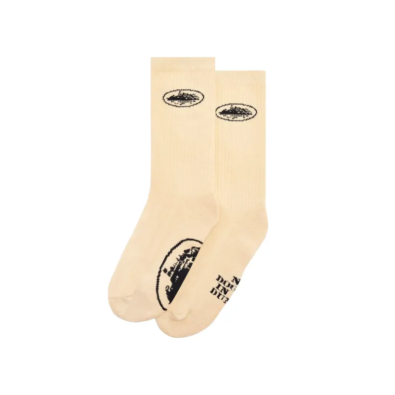ALCATRAZ SOCKS [CREME] sold by Corteiz
