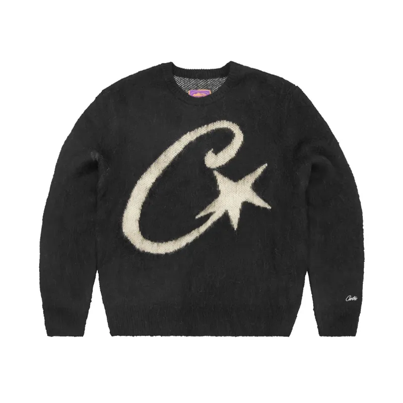 C STAR MOHAIR KNIT SWEATER [BLACK] sold by Corteiz