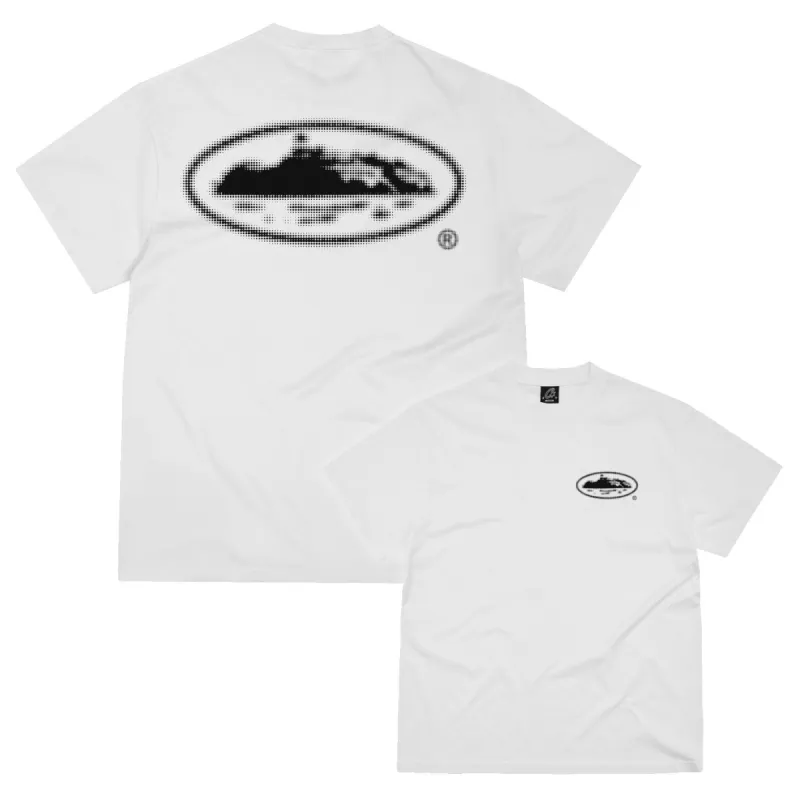 HALFTONE ISLAND TEE [WHITE & BLACK] *NEW BLANK* sold by Corteiz