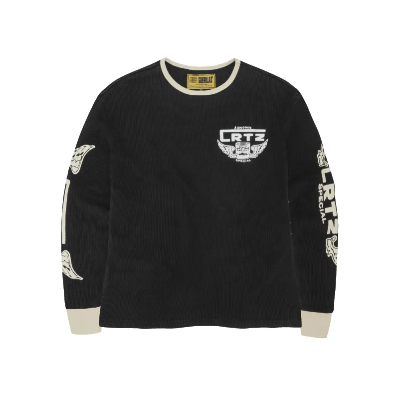 GASOLINA WAFFLE LONGSLEEVE [BLACK] sold by Corteiz