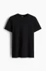 H & M - Slim Fit Round-necked T-shirt - Black sold by H&M
