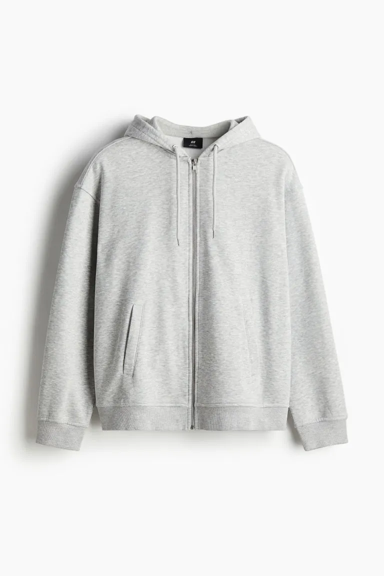 H&M - Loose Fit Zip-through hoodie - Grey sold by H&M