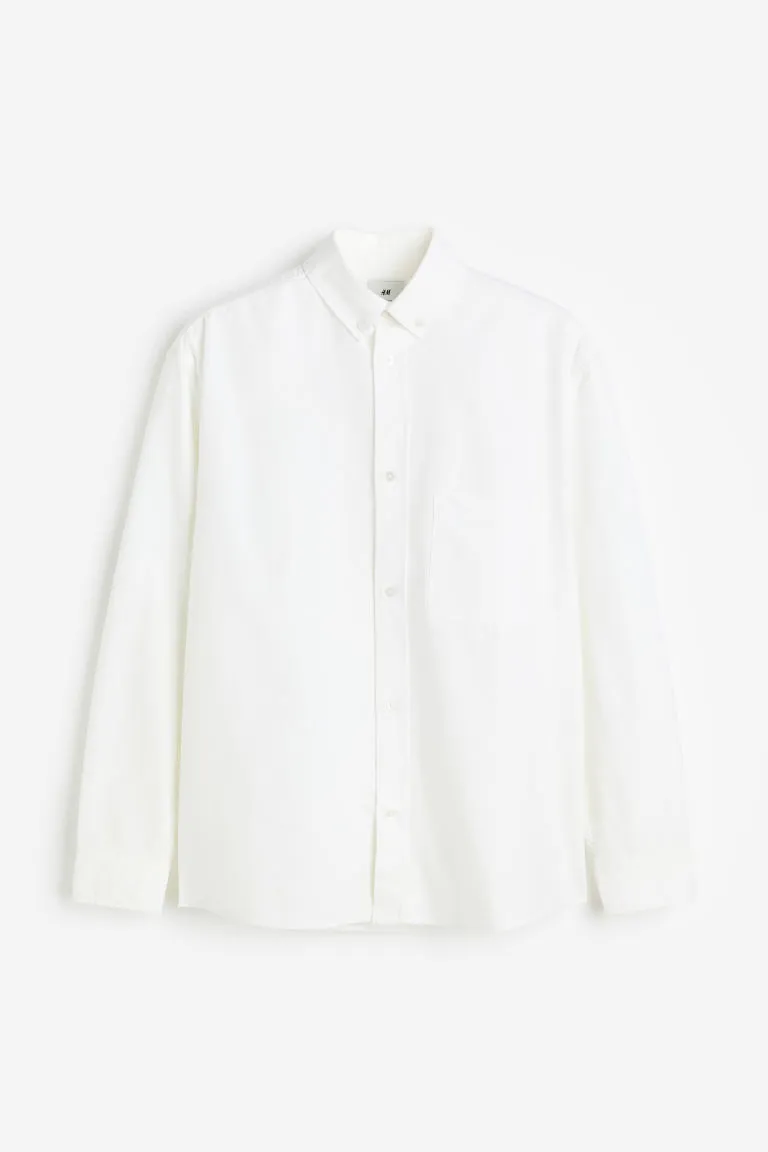 H&M - Relaxed Fit Oxford shirt - White sold by H&M