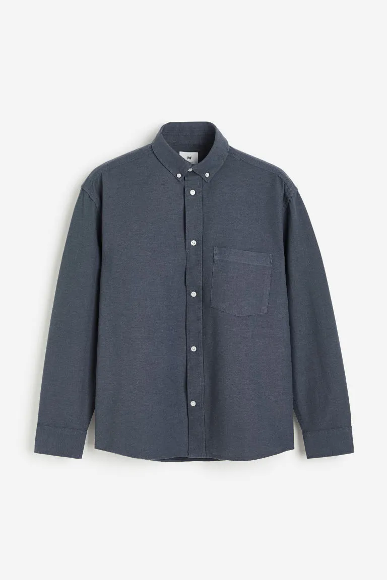 H & M - Relaxed Fit Oxford shirt - Blue sold by H&M