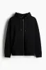 H&M - Loose Fit Zip-through hoodie - Black sold by H&M
