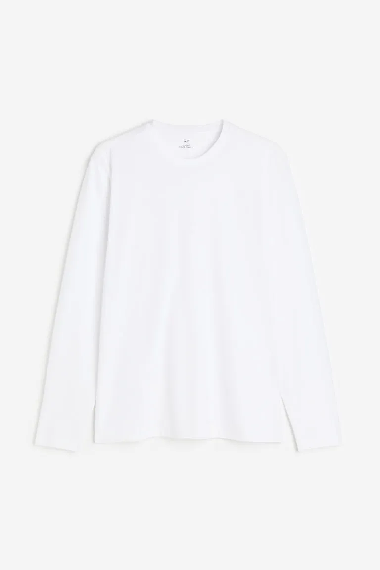 H&M - Slim Fit Jersey top - White sold by H&M