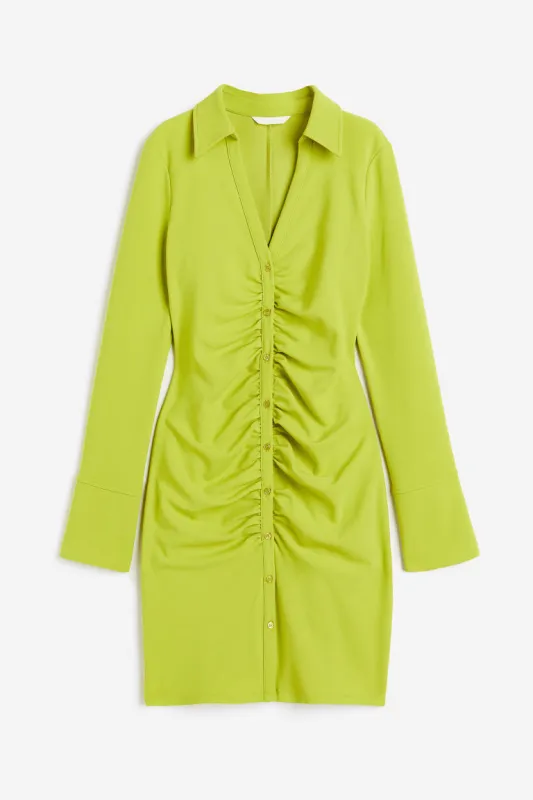 H&M - Draped shirt dress - Green sold by H&M