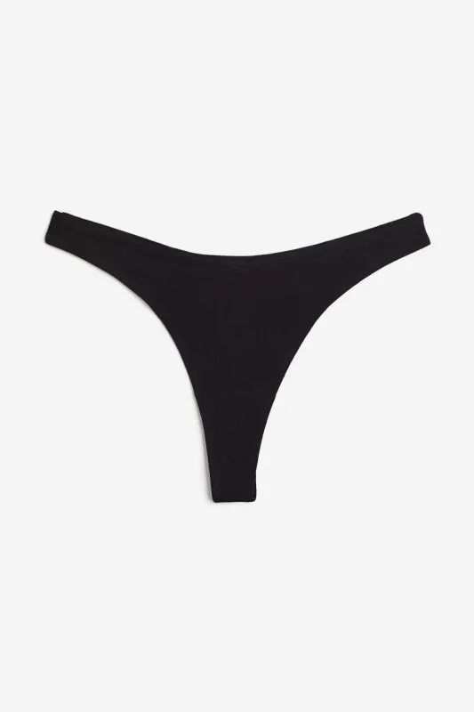 H&M - 5-pack cotton thong briefs - Black made by H&M