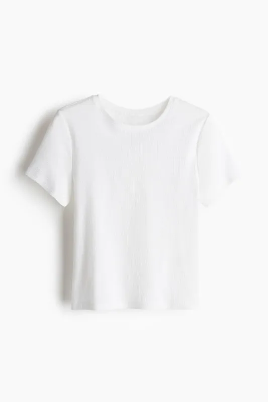 H&M - Fitted T-shirt - White made by H&M
