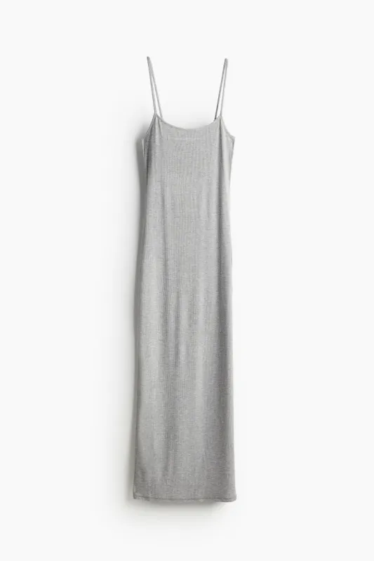 H & M - Ribbed maxi dress - Grey sold by H&M