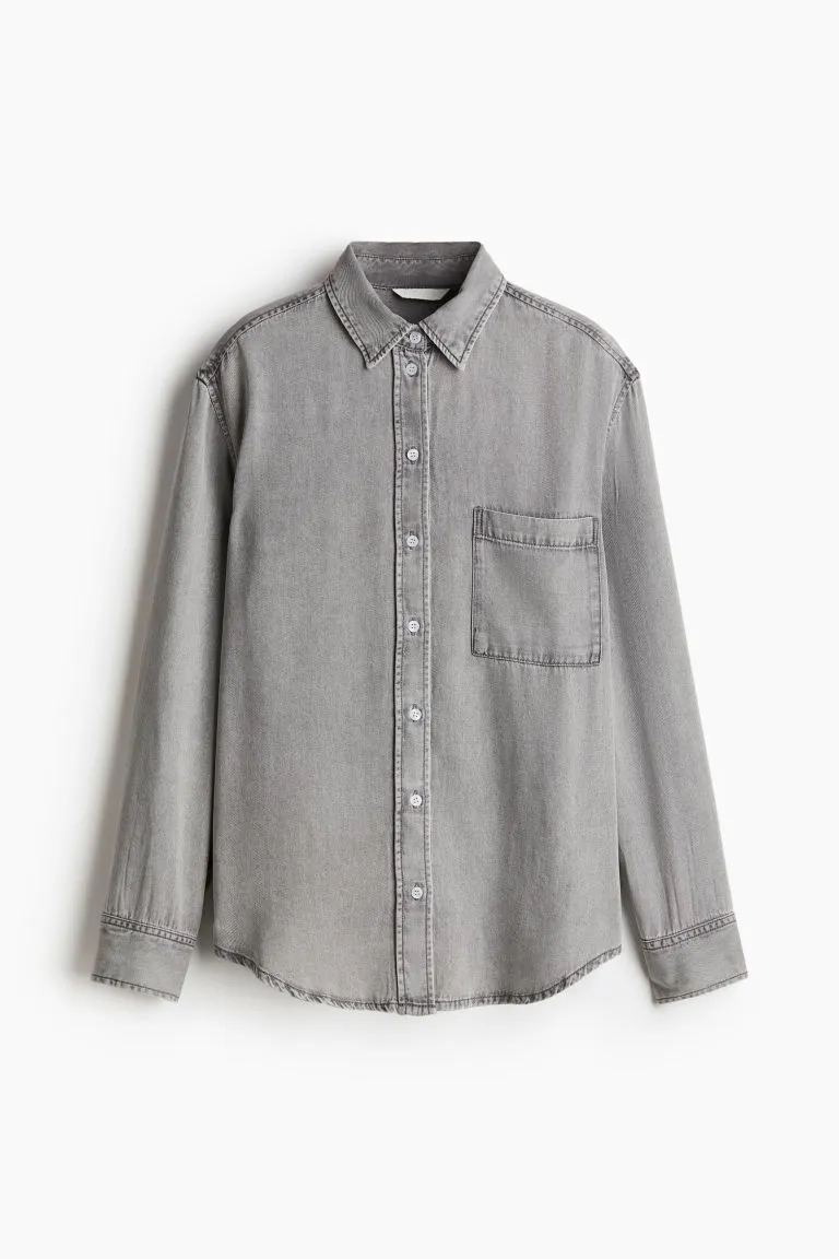 H&M - Lyocell denim shirt - Grey sold by H&M