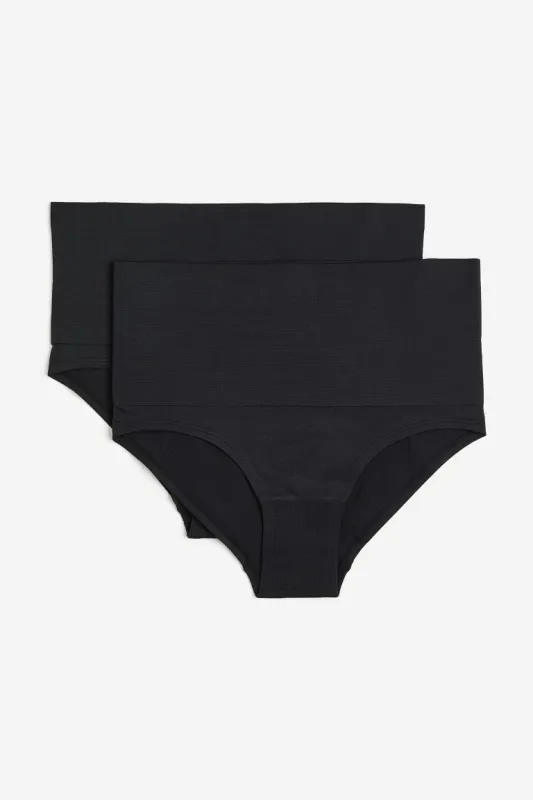 H & M - 2-pack medium shaping briefs - Black sold by H&M
