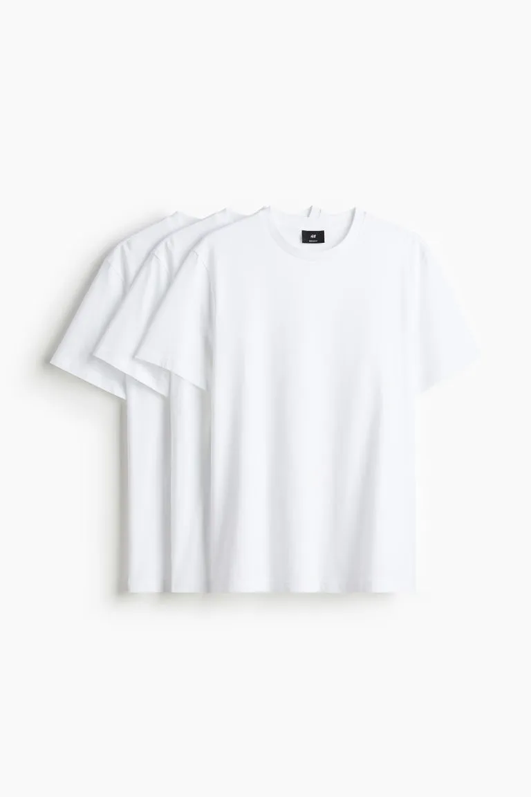 H&M - 3-pack Regular Fit T-shirts - White sold by H&M
