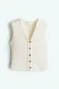 H&M - Rib-knit waistcoat - White sold by H&M