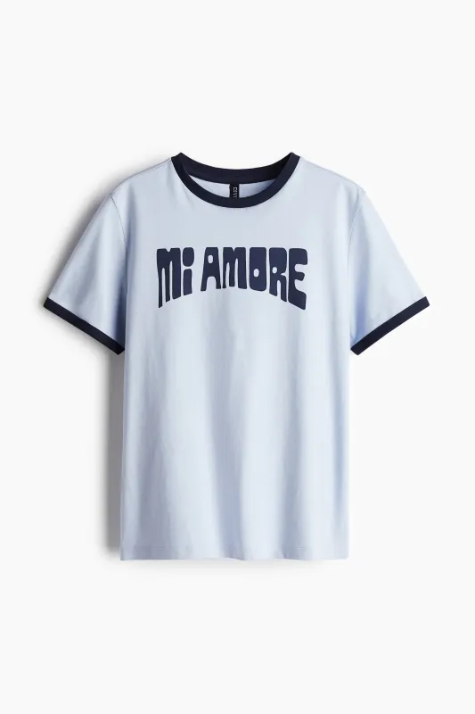 H&M - Printed T-shirt - Blue sold by H&M