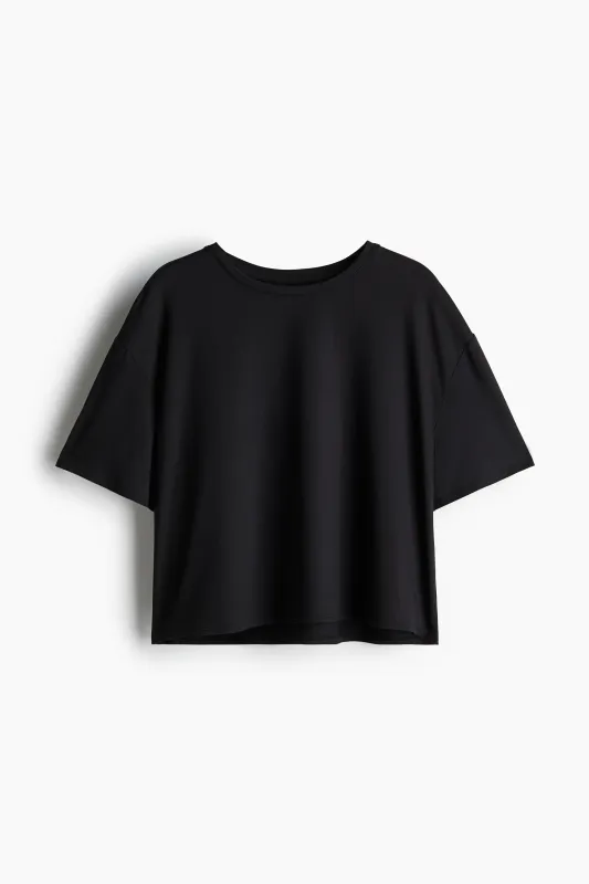 H&M - Boxy-style sports top with DryMove™ - Black sold by H&M