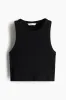 H&M - Cropped vest top - Black sold by H&M