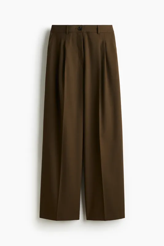H & M - Wide tailored trousers - Green sold by H&M