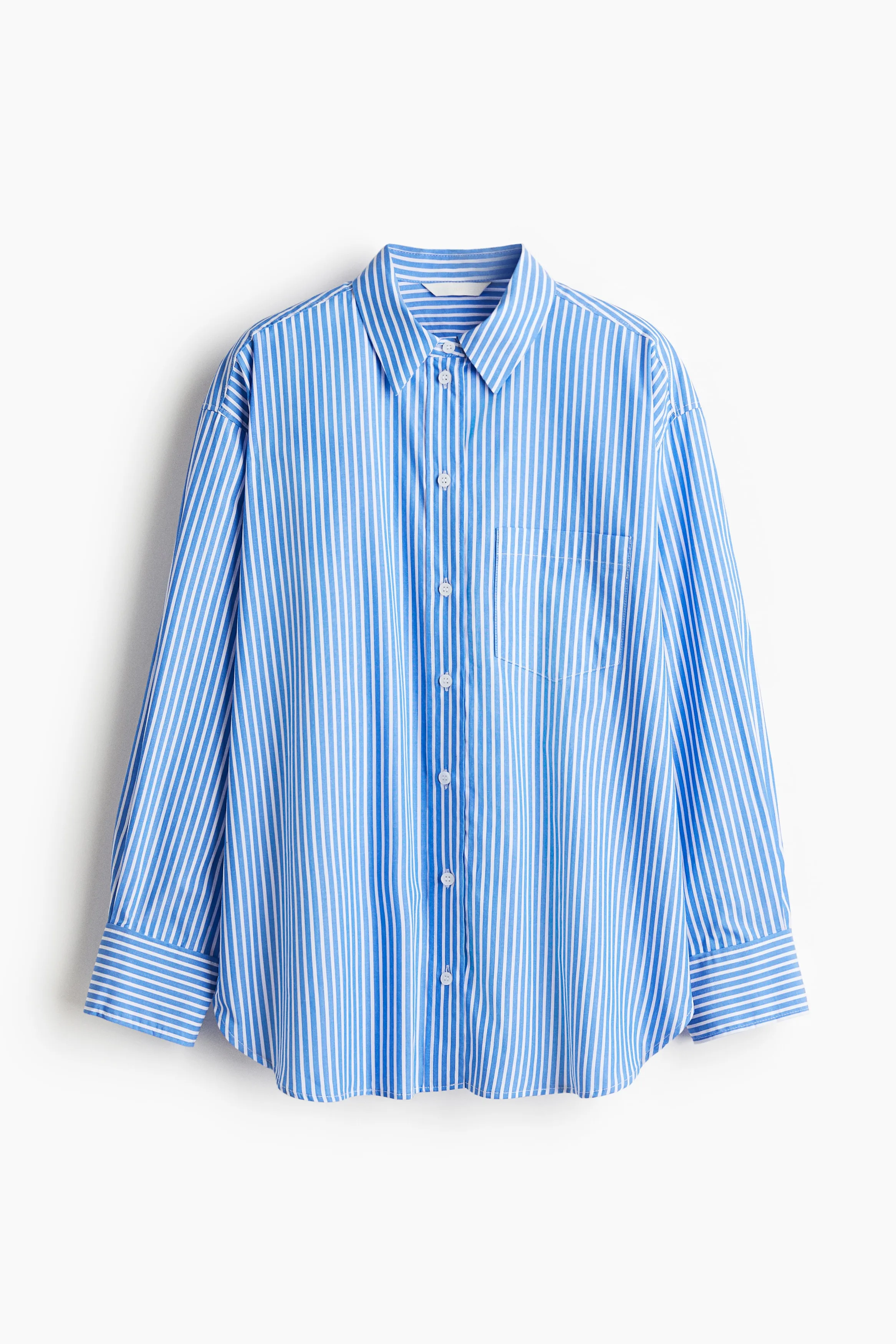 H & M - Oversized cotton poplin shirt - Blue sold by H&M