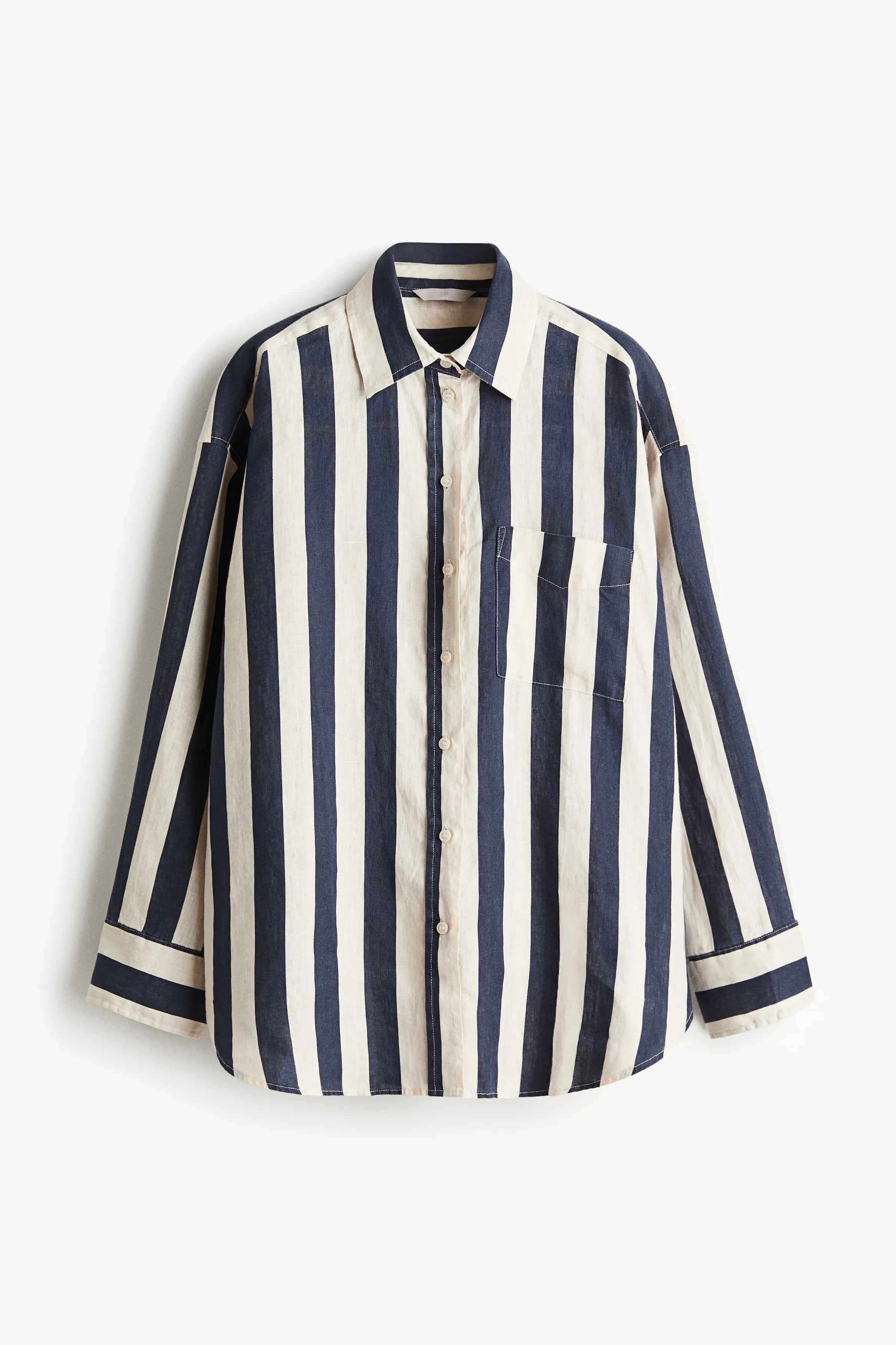 H & M - Oversized linen shirt - Blue sold by H&M