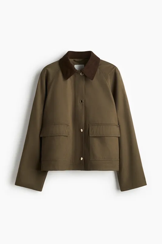 H & M - Corduroy-collar jacket - Green sold by H&M