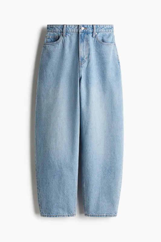 H & M - Barrel High Jeans - Blue sold by H&M