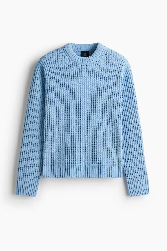 H & M - Regular Fit Chenille jumper - Blue sold by H&M
