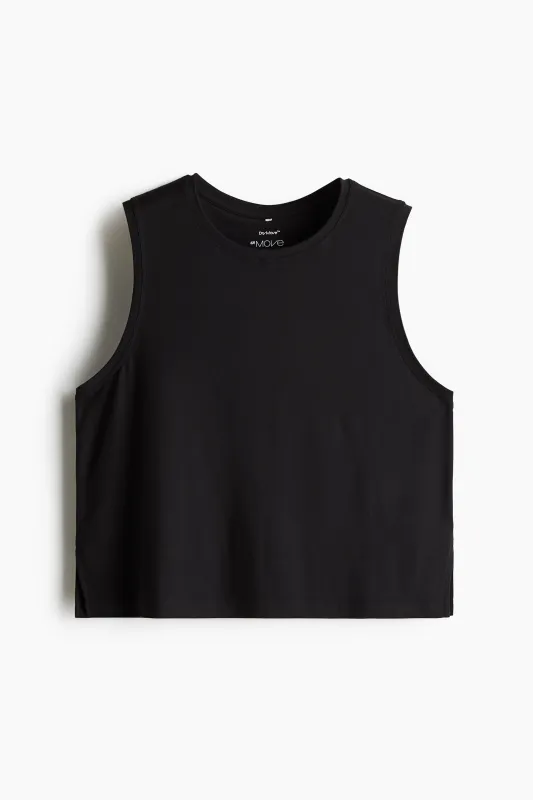 H & M - Boxy-style sports vest top with DryMove - Black sold by H&M