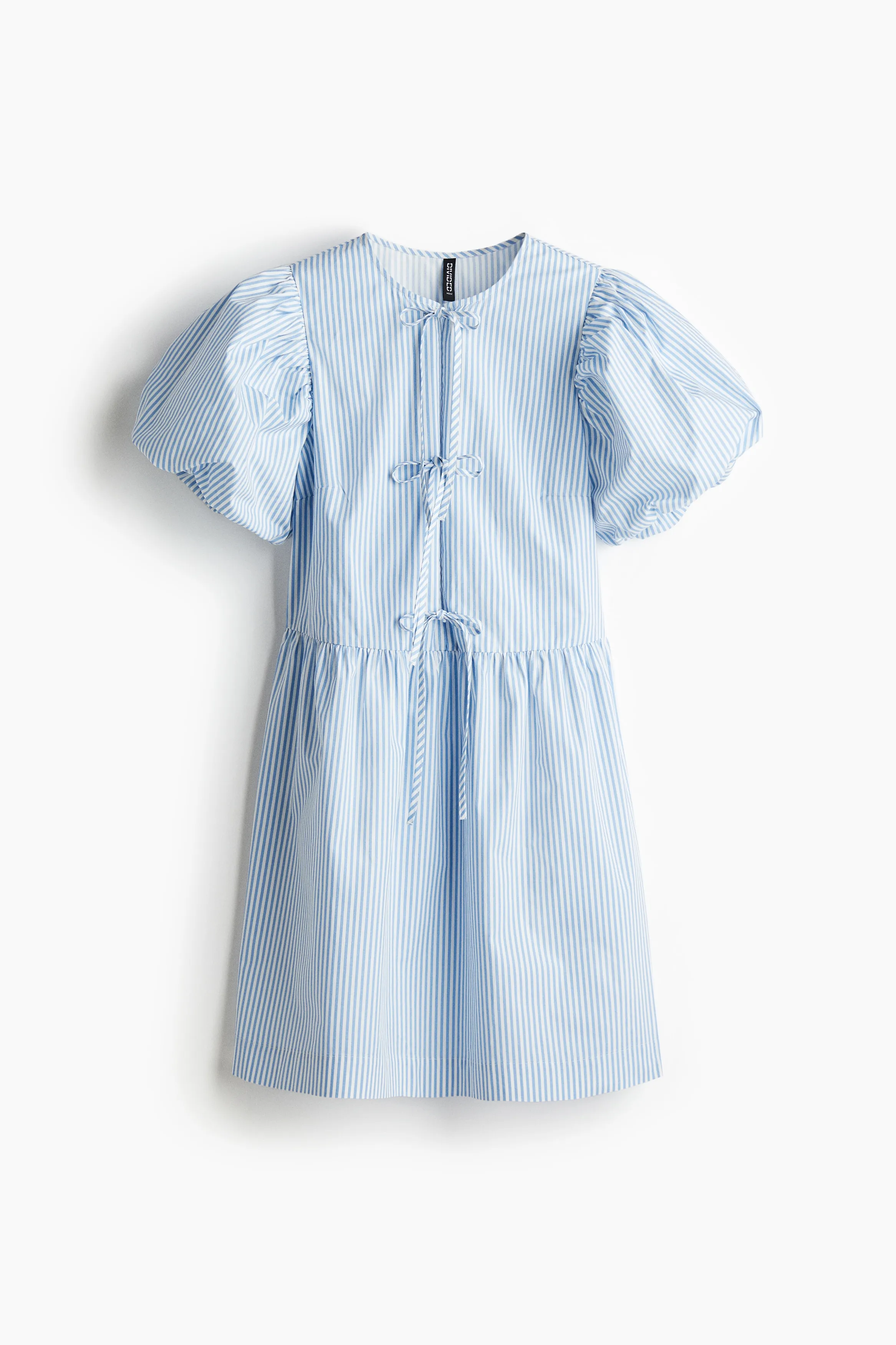 H & M - Tie-front poplin dress - White sold by H&M