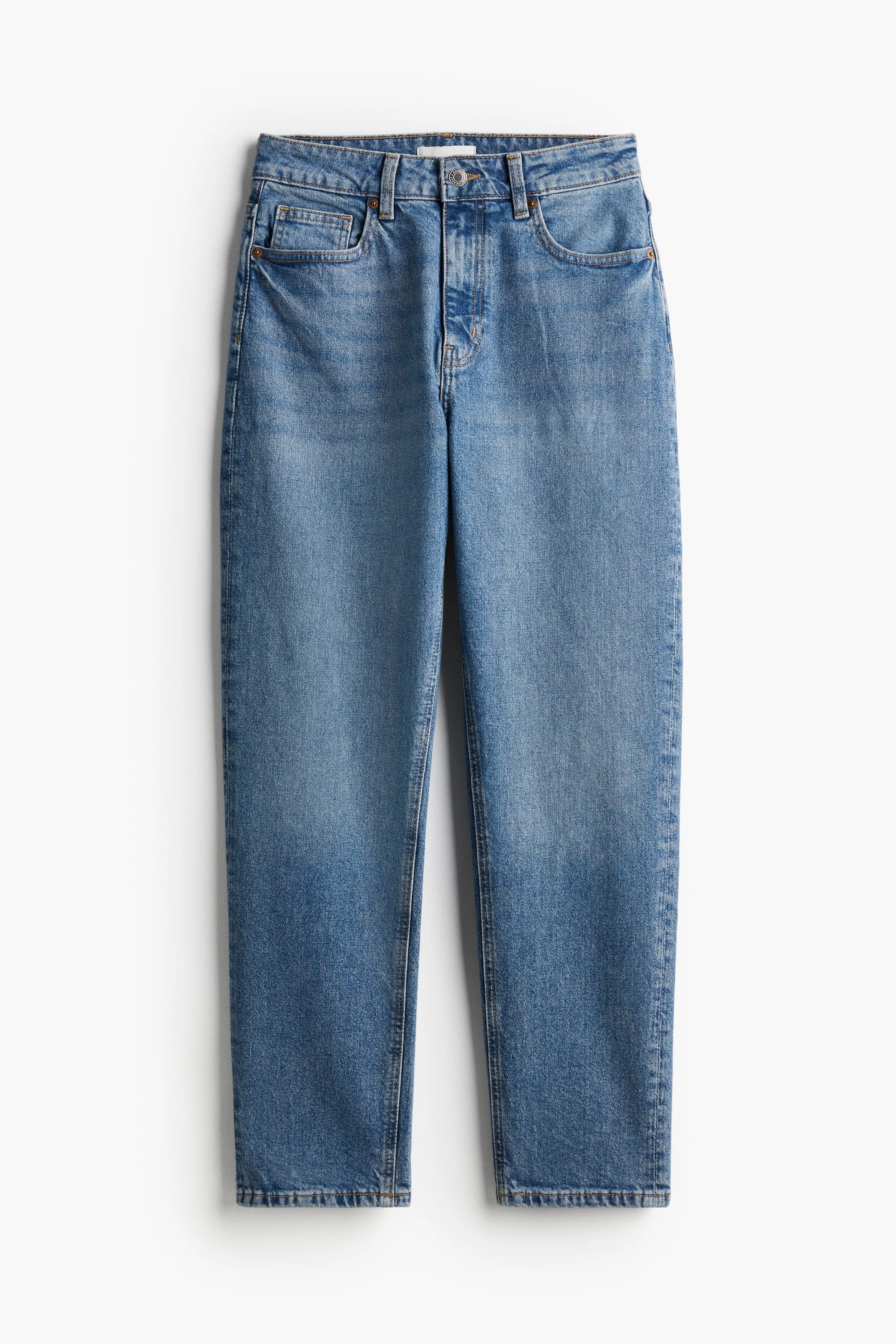 H & M - Slim Fit Mom High Ankle Jeans - Blue sold by H&M