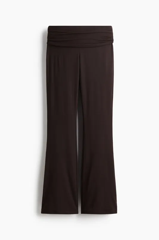 H & M - Gathered microfibre yoga pants - Brown sold by H&M