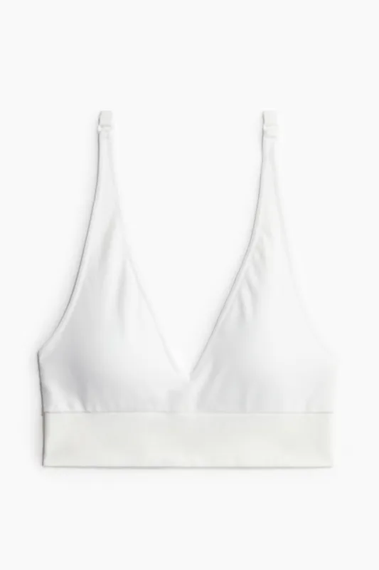 H & M - Seamless Padded Soft bra - White made by H&M