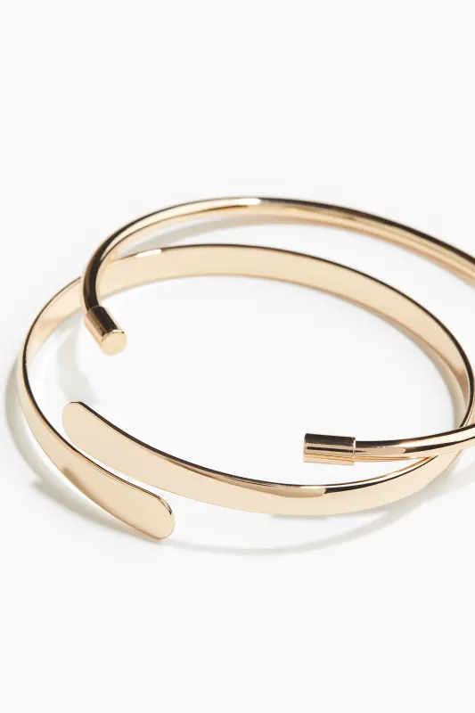 H & M - 2-pack bangles - Gold sold by H&M
