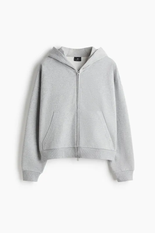 H & M - Oversized Fit Zip-through hoodie - Grey sold by H&M