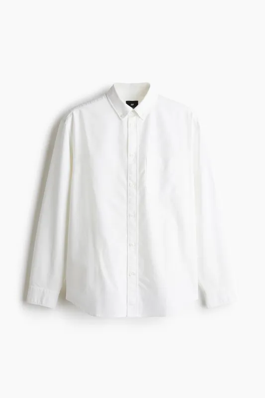 H & M - Regular Fit Oxford shirt - White sold by H&M