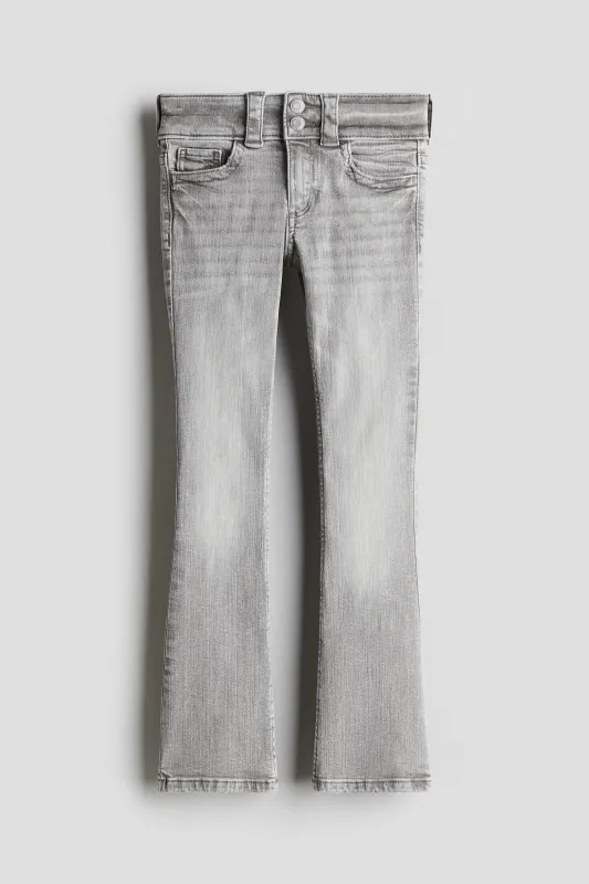 H & M - Bootcut Low Jeans - Grey made by H&M