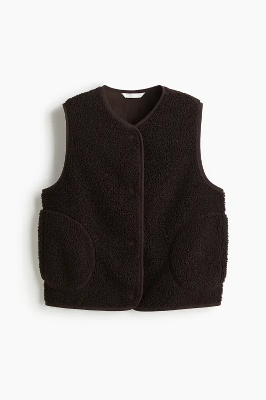 H & M - Teddy gilet - Brown made by H&M