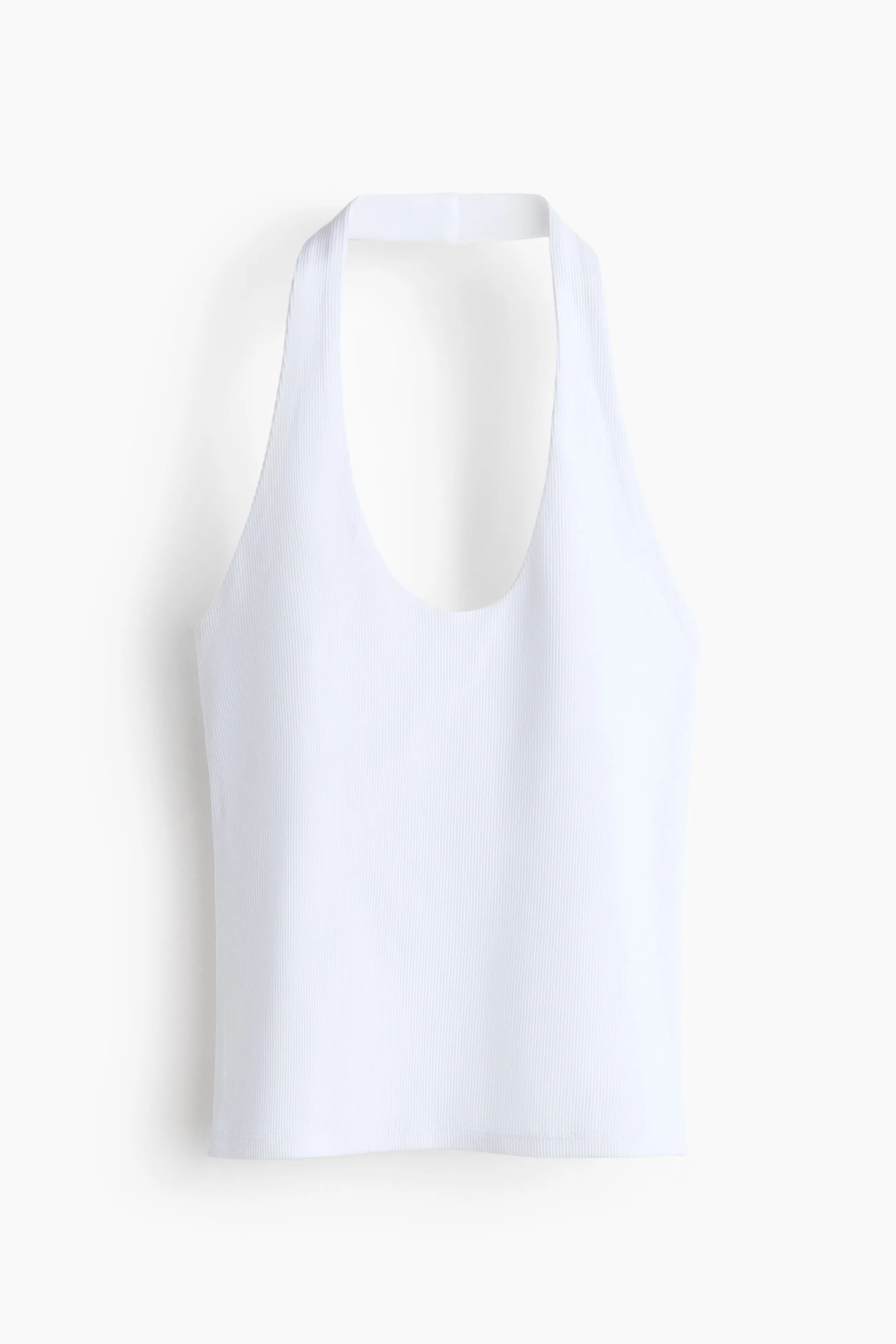 H & M - Ribbed halterneck top - White sold by H&M