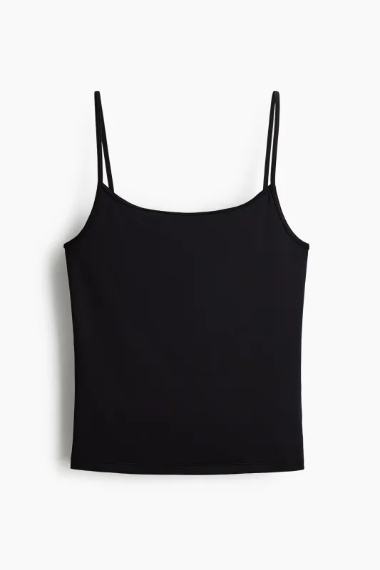 H & M - Jersey strappy top - Black made by H&M