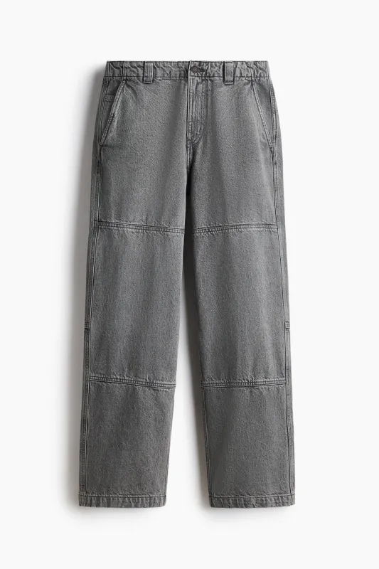 H & M - Loose Fit Worker jeans - Grey made by H&M