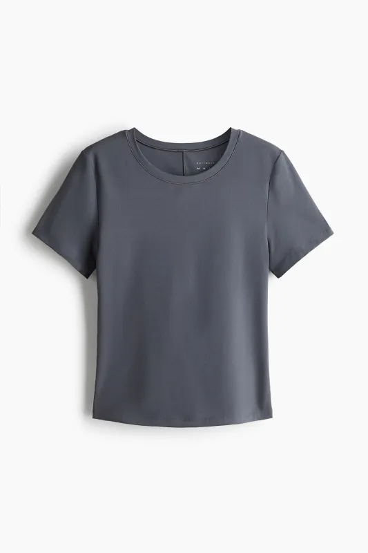H & M - Sports T-shirt with SoftMove - Dark Grey made by H&M