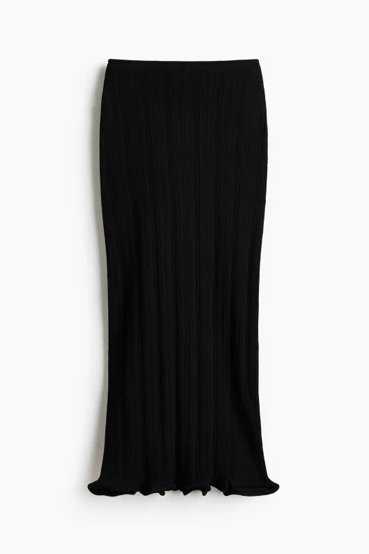 H & M - Rib-knit skirt - Black made by H&M