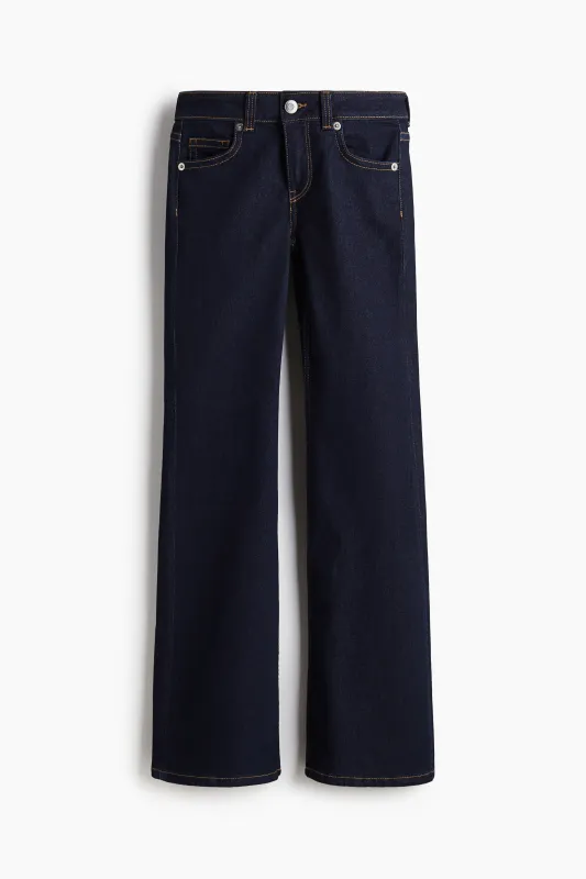 H & M - Flared Low Jeans - Dark Denim Blue made by H&M